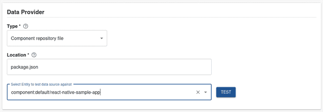 Data Provider section input fields